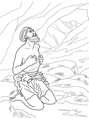 Elijah Hearing God'S Whisper In A Still Small Voice Coloring Page